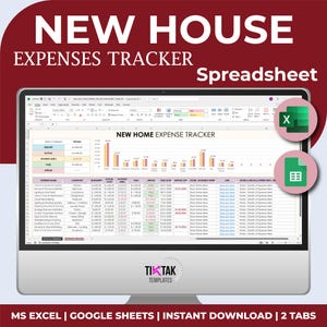 New House Spreadsheet, Renovation Expense Sheet, Home Building Budget Tracker Template, House Renovation Sheet, Home Project Expense Log