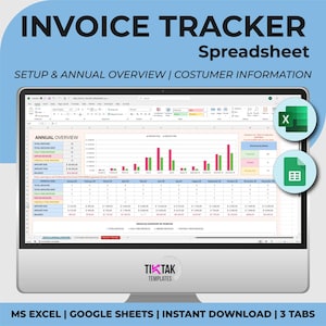 Client Invoice Tracker, Client Payment Tracker, Invoice Tracker Template Excel, Google Sheets Invoice Tracker, Invoice & Payment Tracker