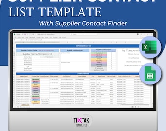 Rastreador de contactos de Excel, Hoja de seguimiento de clientes, Plantilla de lista de contactos de Hojas de cálculo de Google, Organizador de contactos de Excel, Administrador de contactos comerciales