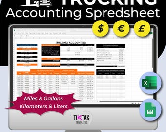Trucker Payment Spreadsheet, Trucking Payment Template, Trucker Earnings and Deductions Statement, Trucking Statement, Trucking Pay Record