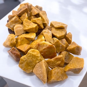 Raw Yellow Jade Stone – Natural Bright Yellow Gemstones for Healing & Energy Work - Spiritual Healing Crystals for Luck