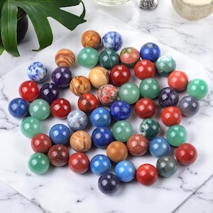 14mm Mini Crystal Spheres – Natural Gemstone Balls for Healing, Decor & Collection - Natural Gemstone Balls for Healing Chakra Energy