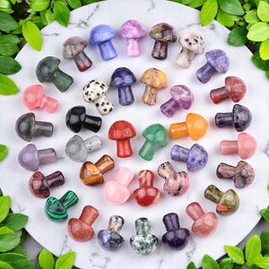 Mini Crystal Mushroom – Natural Gemstone Carved Mushrooms for Fairy Gardens, Terrariums & Healing | Cute Crystal Decor Gift