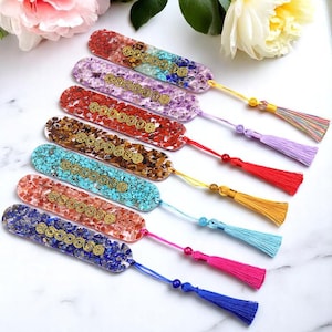 Marcador de cristal de orgón / Marcador de energía curativa con borla / Regalo para equilibrar chakras / Regalo para lector espiritual
