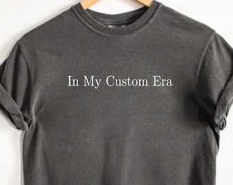 Custom Text Comfort Colors Tee: Vintage Lettering Boxy Shirt