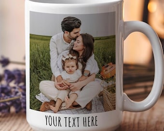 Personalized Photo Coffee Mug: Custom Text Gift