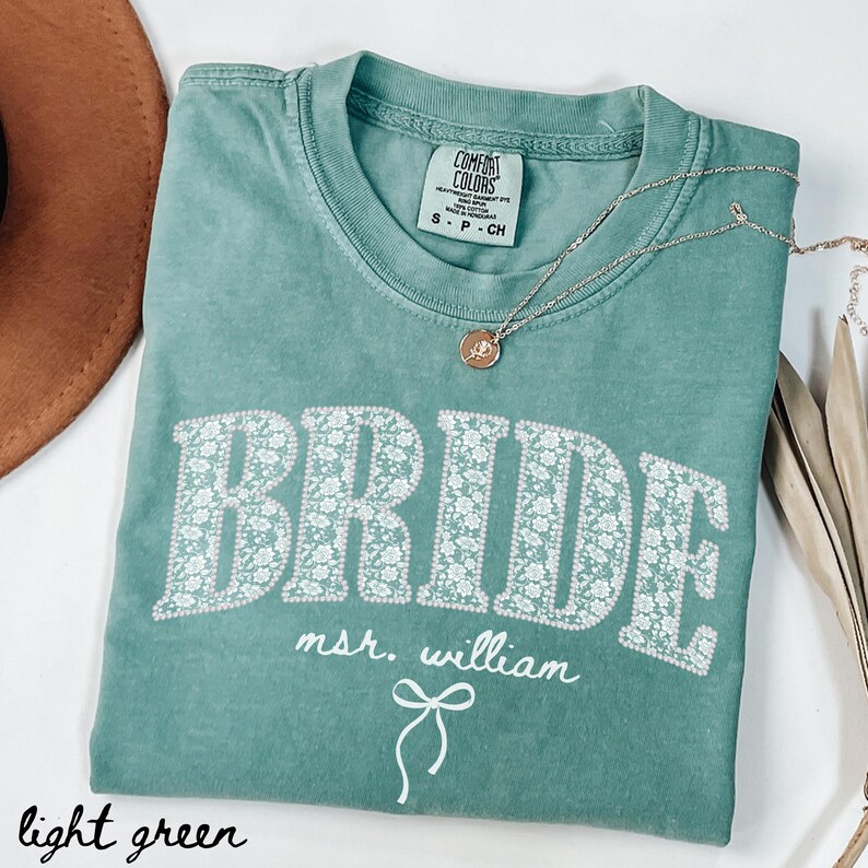 Pearl Lace Bride T-Shirt, Bride And Bridesmaid Matching Shirts, Bachelorette Party Shirts, Maid Of Honor Shirt, Bridal Party Tee image 2