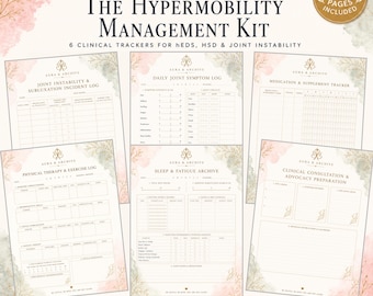 Hypermobility & Joint Instability Tracker Printable | EDS Symptom Journal PDF | Physical Therapy Log | Medication and Sleep Planner