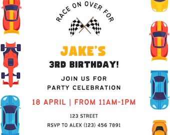Custom Car Birthday Invitation