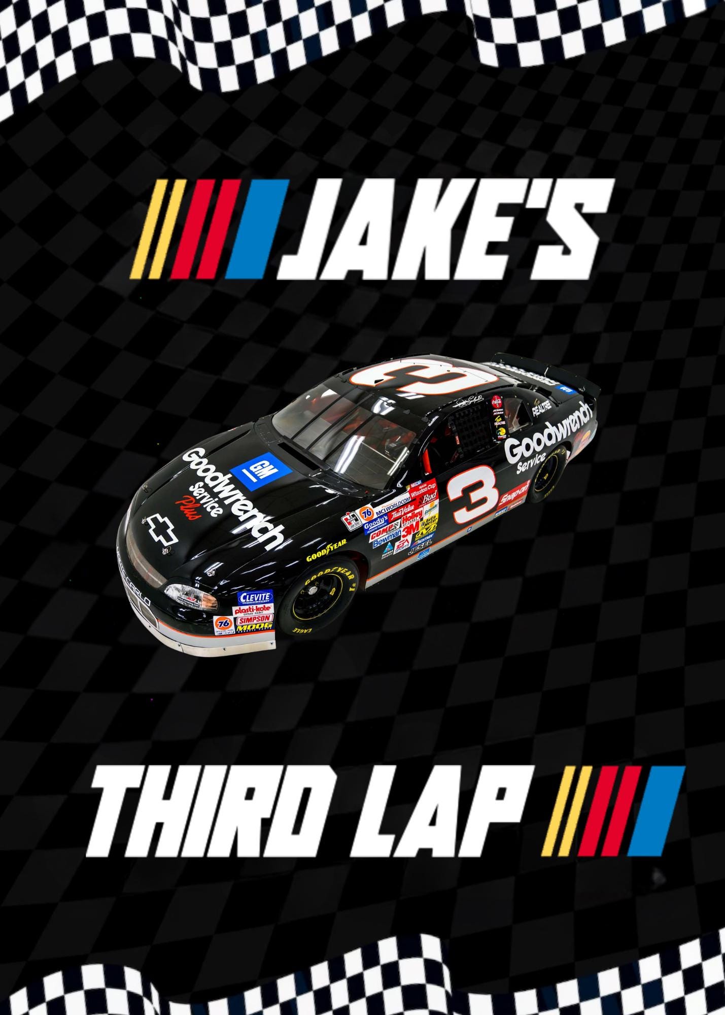 Custom NASCAR Birthday Party Poster