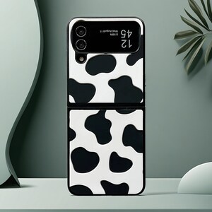 Custodia Flip5 flip4 con motivo a mucca carina per Samsung Galaxy Z Flip 5 4 3, custodia per Samsung Fold 5 4 3 Flip5 flip4 3, custodia rigida sottile e sottile