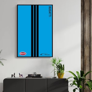 Ilustración digital del Bugatti Chiron para póster de pared, compatible con Technic 42083