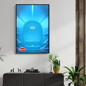 Bugatti Chiron Digital Artwork für Wandbilder, kompatibel mit Print 42083 oder Technik 42083