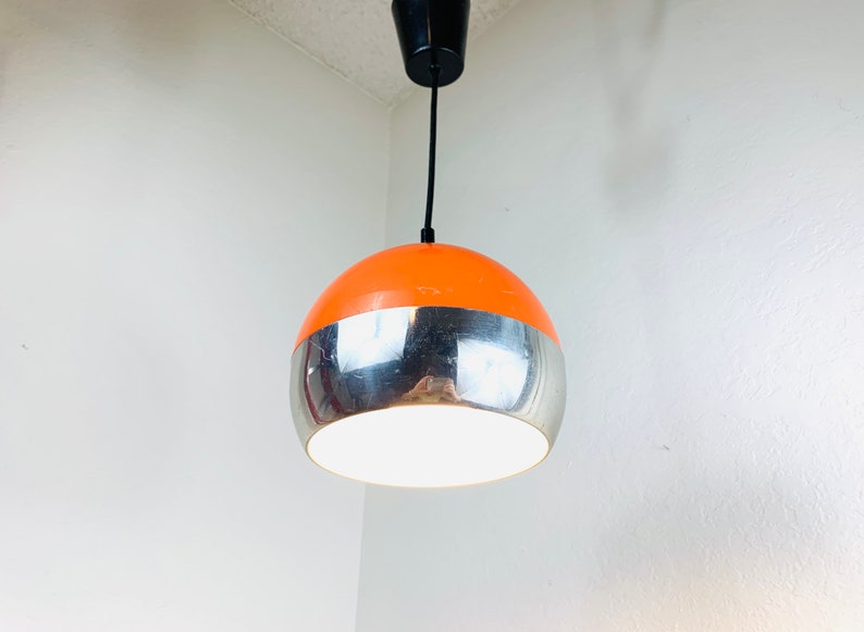 70s Orange Ball Ceiling Lamp by Hustadt Leichten image 4