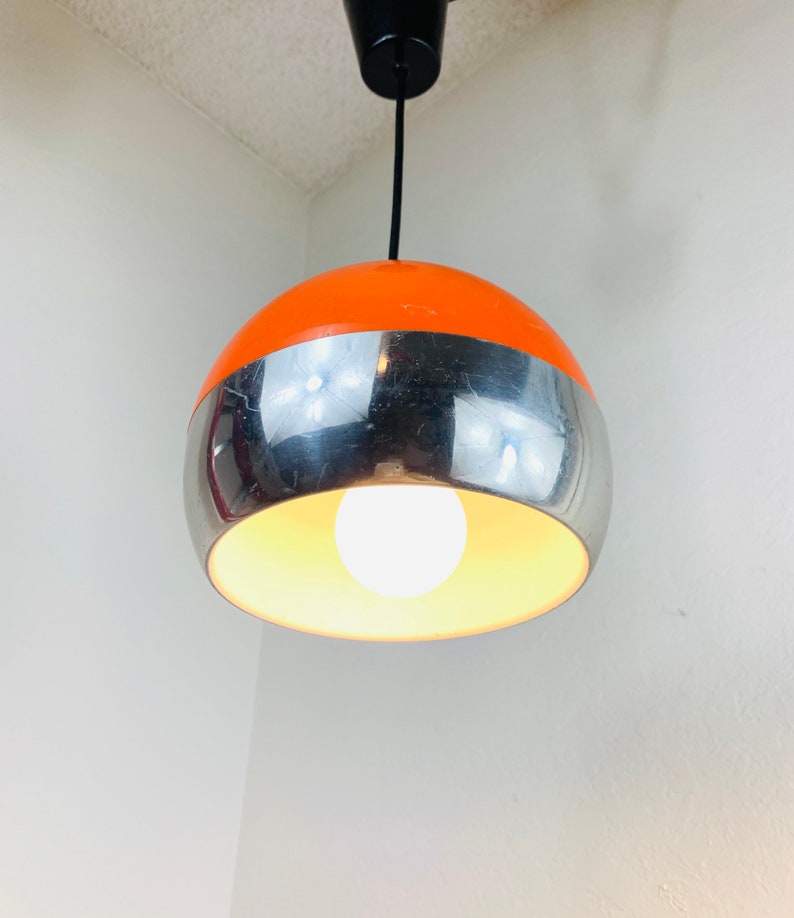 70s Orange Ball Ceiling Lamp by Hustadt Leichten image 8