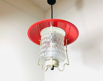 50s Hallway Lamp Lantern Red