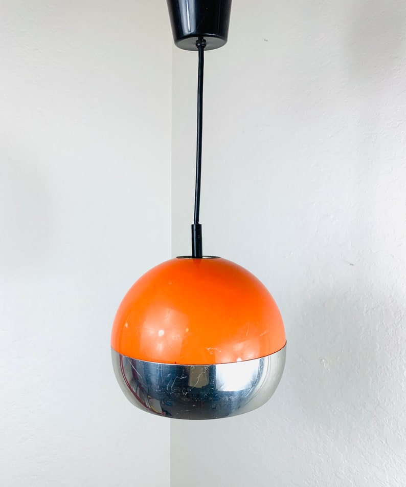 70s Orange Ball Ceiling Lamp by Hustadt Leichten image 5