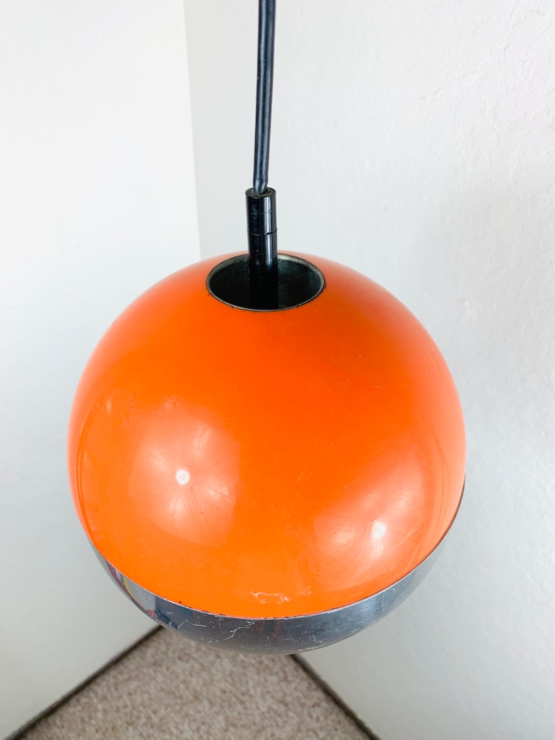 70s Orange Ball Ceiling Lamp by Hustadt Leichten image 10