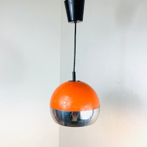 70s Orange Ball Ceiling Lamp by Hustadt Leichten image 1