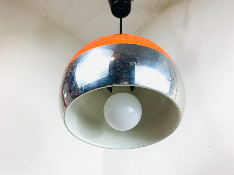 70s Orange Ball Ceiling Lamp by Hustadt Leichten image 7