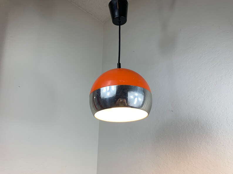 70s Orange Ball Ceiling Lamp by Hustadt Leichten image 9