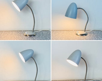 Mid Century Gooseneck Table Lamp Gray