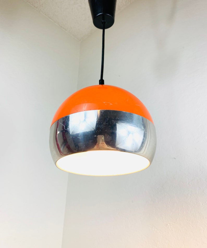 70s Orange Ball Ceiling Lamp by Hustadt Leichten image 3