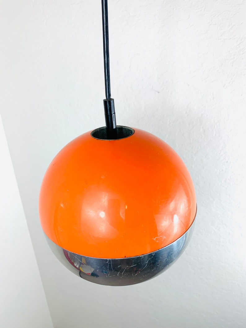 70s Orange Ball Ceiling Lamp by Hustadt Leichten image 6