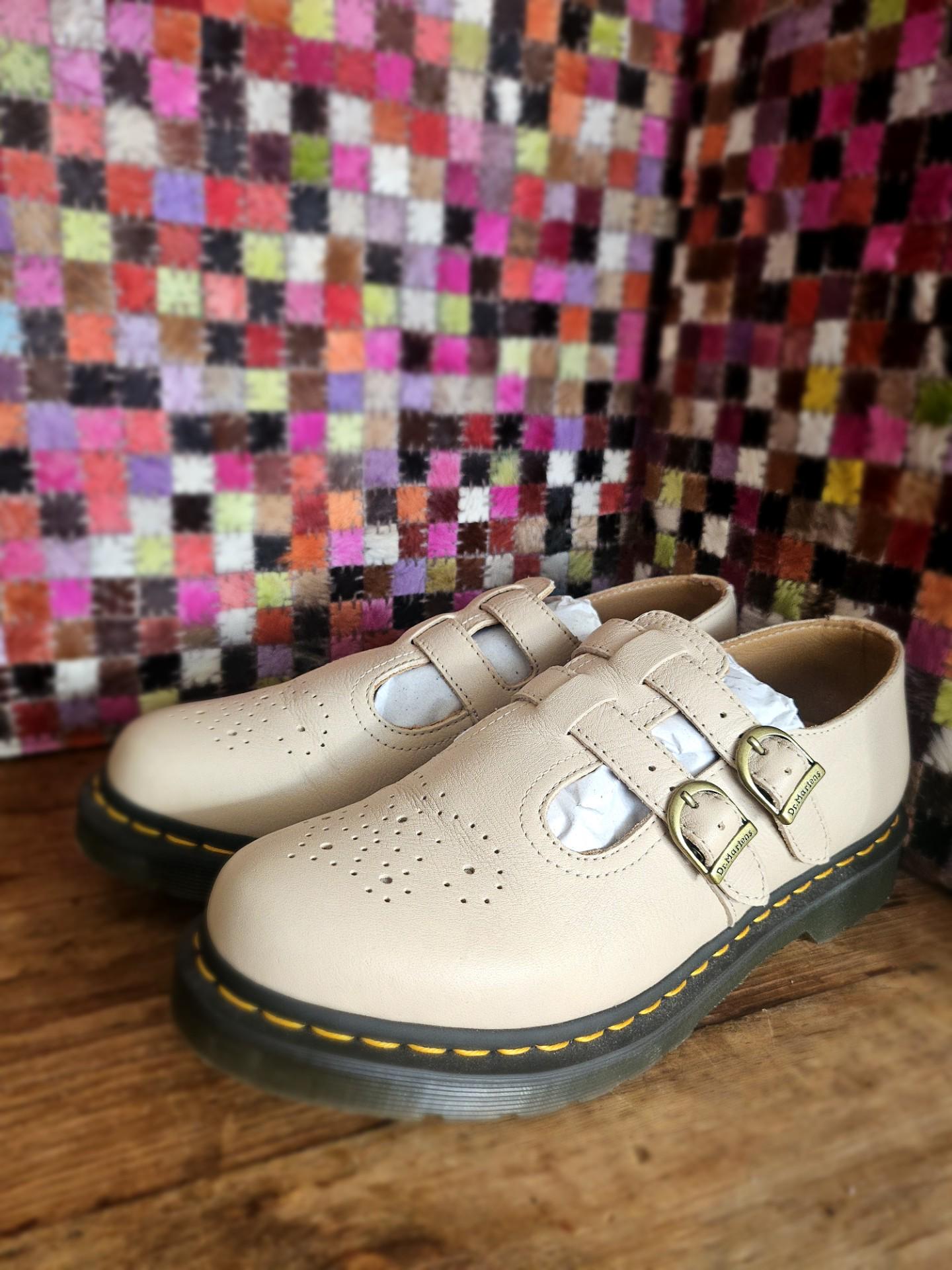 Dr Martens Mary Janes – Parchment Beige Leather, UK 8 - Etsy