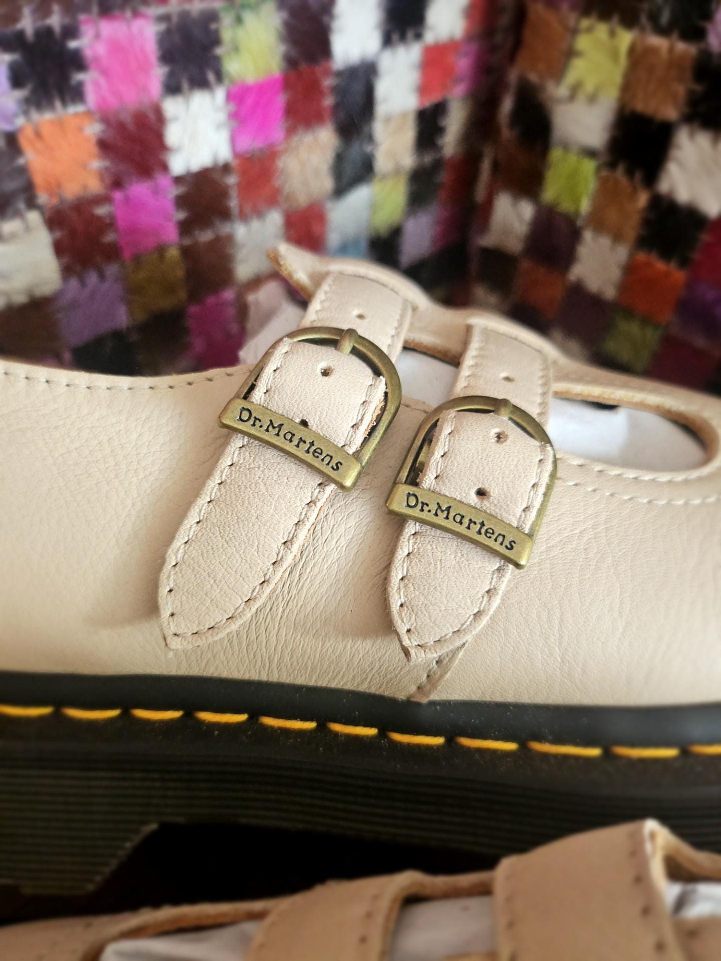 Dr Martens Mary Janes – Parchment Beige Leather, UK 8 - Etsy