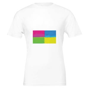 White T-shirt, Premium Unisex Crewneck T-shirt, original design, colourfully designed T-shirt, colourful T-shirt