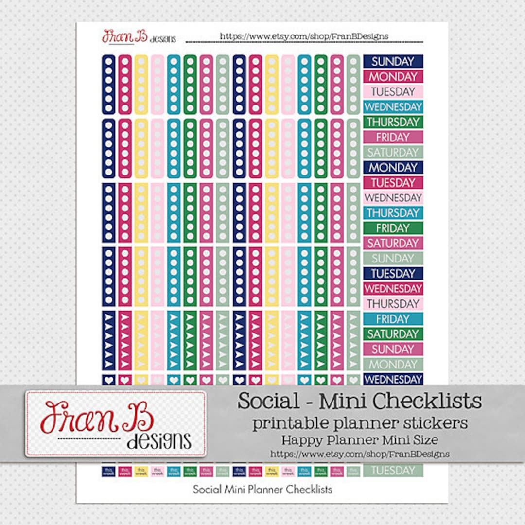 Mini Check Lists Happy Planner Printable