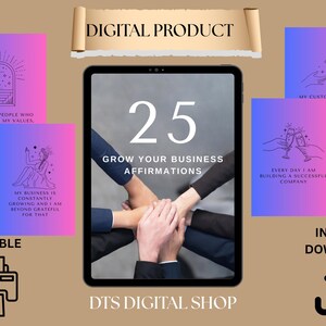 25 affirmations « Développez votre entreprise » Cartes numériques imprimables Motivation Citations de réussite Croissance de votre entreprise Affirmations d'entrepreneurs Téléchargement PDF