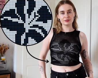 Lily Pattern Filet Crochet Scoop Back Top eBook