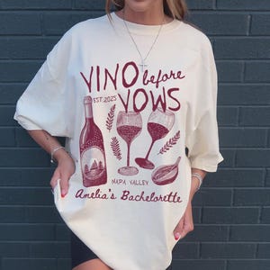 Vino Before Vows Bachelorette Shirt, Napa Valley Wine Party Tee, Custom Bride Tribe Shirt, Winery Bach Weekend T-Shirt, Gift Idea