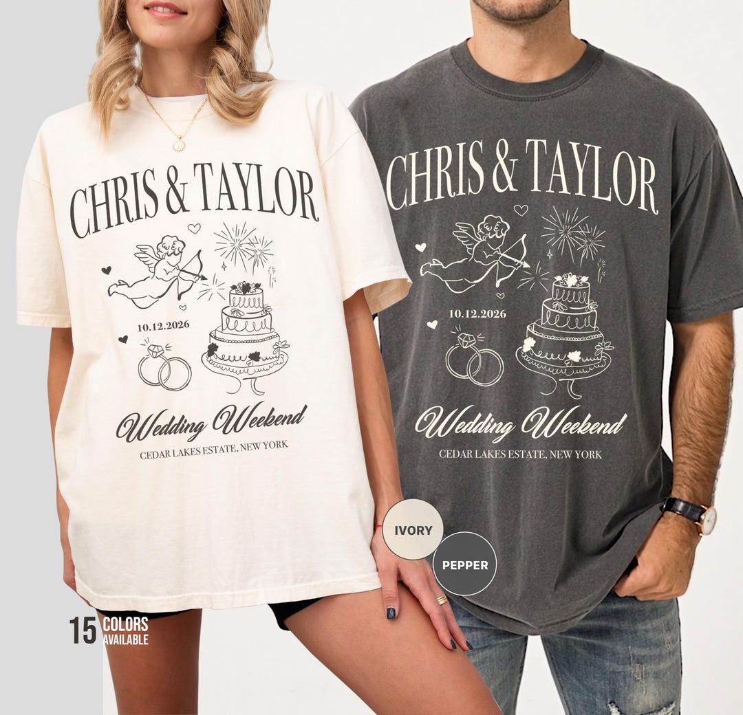 Wedding Merch Examples Personalized Cocktail Wedding Shirt With Location, Wedding Guests Merch ...
