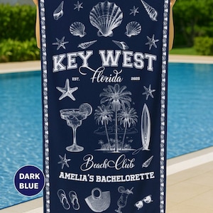Key West Bachelorette Beach Towel: Custom Party Pool Towel