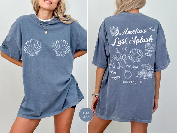 Last Splash Bachelorette Shirt, Custom Beach Bachelorette Tee, Bride Bach Weekend Tee, Personalized Bridal Party Top, Last Spash Costal Tee