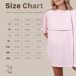 Size chart, with the detailed info about sizing