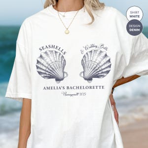 Seashells and Wedding Bells Shirts Bachelorette Shirts Beach Bachelorette Shirts Comfort Colors Shirts Coastal Bachelorette Bach Club Tee