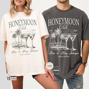 Mr and Mrs Honeymoon Shirts, Custom Couple Honeymoon Vacation Shirts, Just Married Shirt, Hubby and Wifey Shirt, His and Hers Couple Shirts