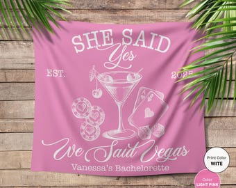 Custom Bachelorette Party Tapestry: Seashells & Wedding Bells Backdrop