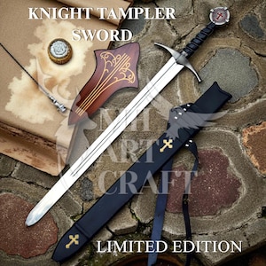 Accolade Tempelriddarsvärd Replika Medeltida Korsfararsvärd Tempelriddare Samlarsvärd Dekorativt Riddarsvärd Julklappar USA