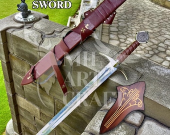 Espada Accolade de los Caballeros Templarios, réplica de espada cruzada medieval, espada templaria coleccionable, espada de caballero decorativa, regalo/regalo para novio.