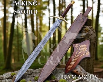 Handgemaakt Vikingzwaard | Noorse replica gesmeed staal | Middeleeuws displayblad voor verzamelaars, uniek verjaardagscadeau, bruidsjonkers cadeau voor hem.