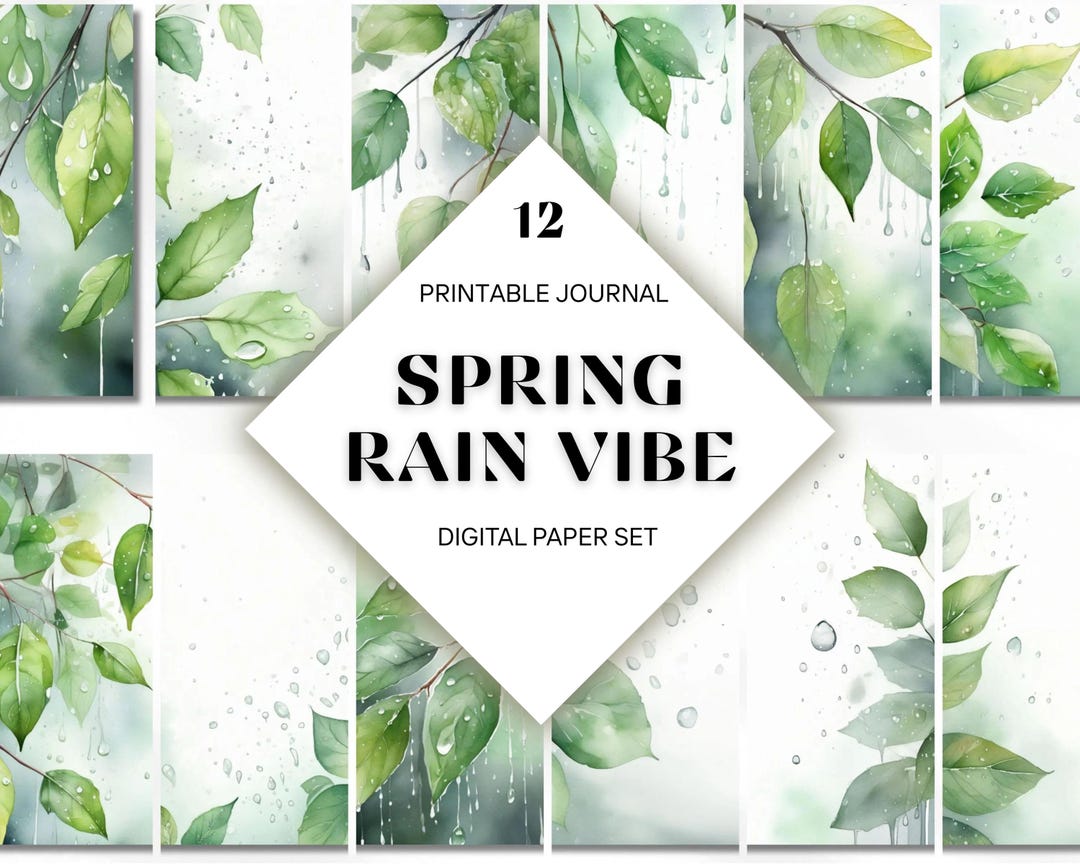 Spring Journal Pages Printable Rain Theme Nature Writing Paper ...