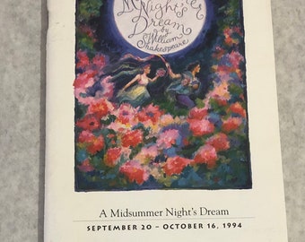 A Midsummer Nights Dream 1994 Syracuse Stage NY Syracuse University Drama Dept Booklet Theater Book College Performing Arts Shakespeare