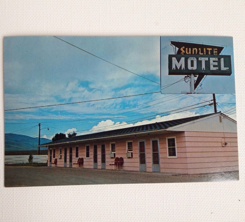 Vintage Postcard Cody WY Sunlite Motel Wyoming Post Card 1960s Etsy