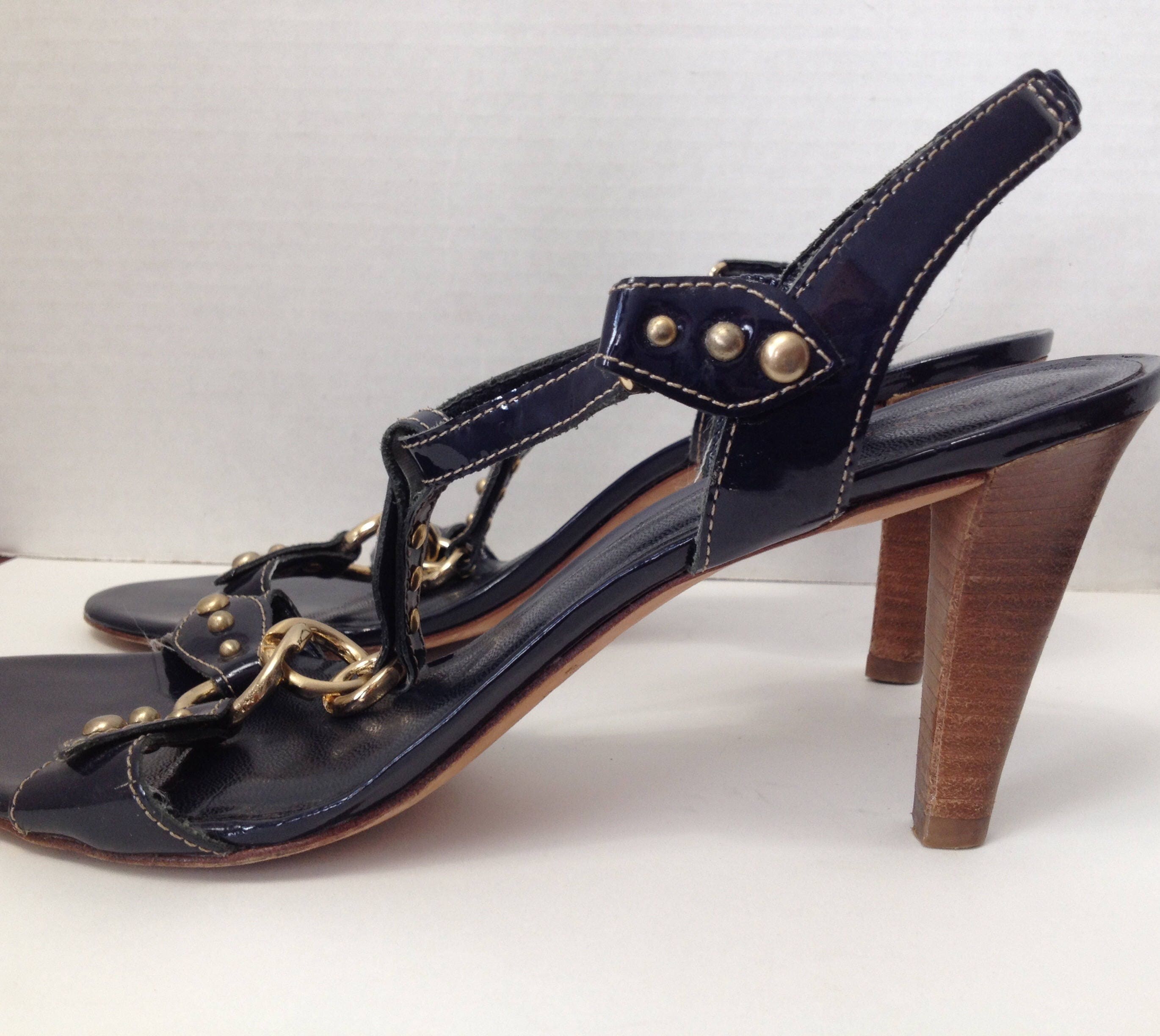 Ann Taylor Shoes Womens Size 8.5 M Navy Blue Slingback