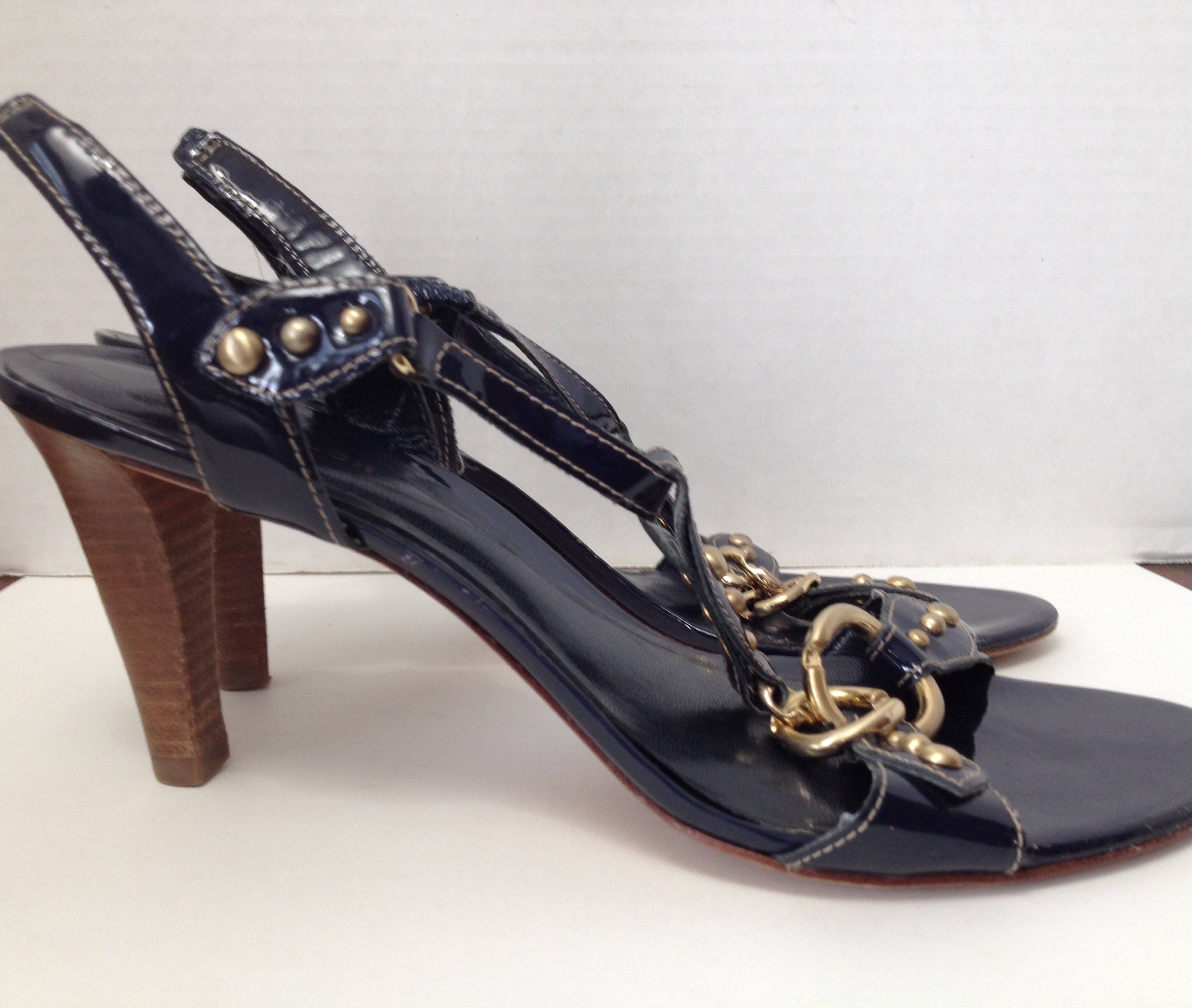 Ann Taylor Shoes Womens Size 8.5 M Navy Blue Slingback